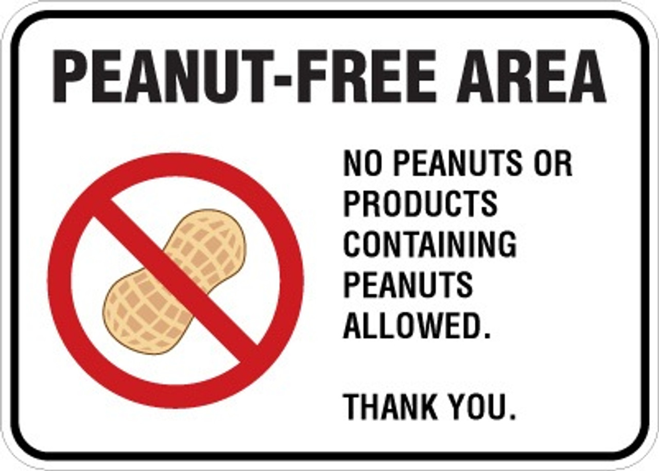 peanut free sign