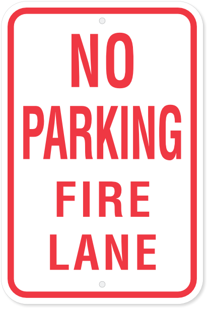 No Parking Fire Lane Sign