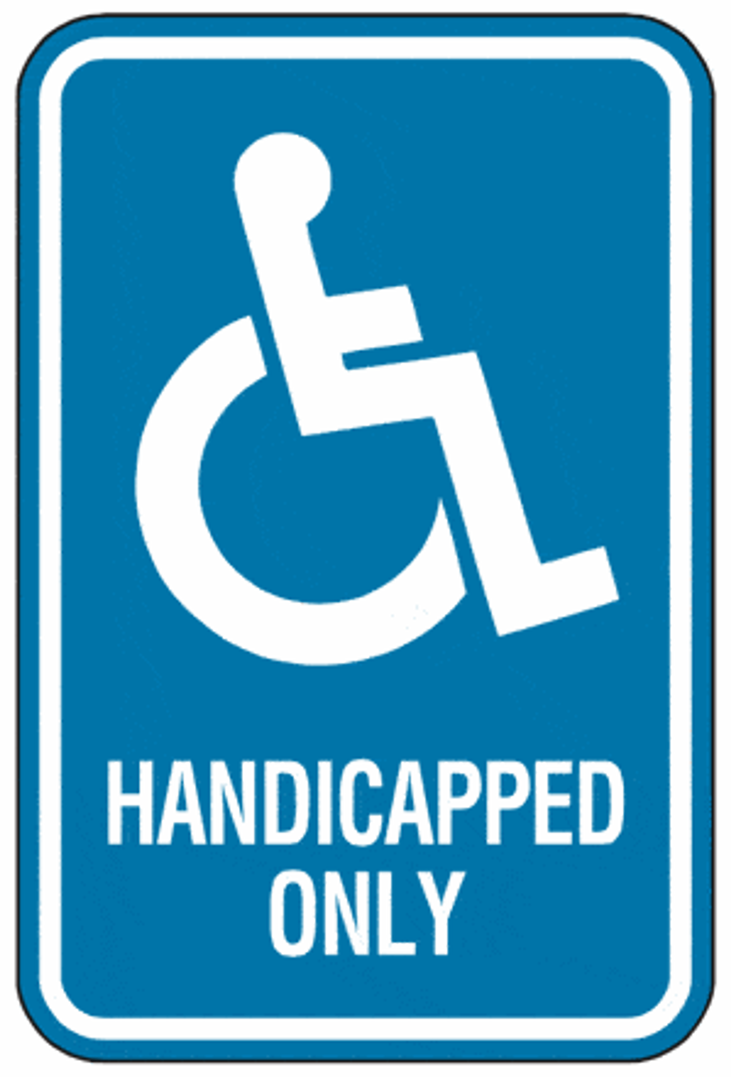 Handicapped Only Parking Sign with Symbol