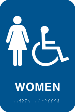 ADA Women's Restroom Sign with Braille