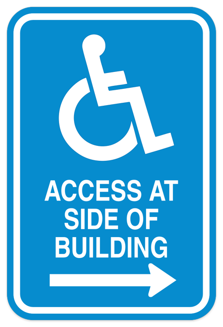 Handicap Access at Side of Building Sign