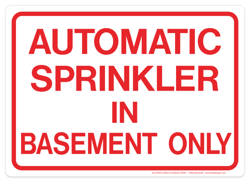 Automatic Sprinkler in Basement Only