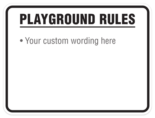 Custom Playground Rules Sign