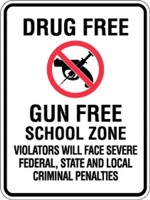 Drug Free Gun Free School Zone Sticker