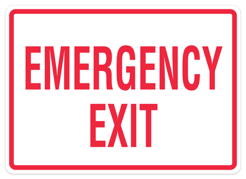 Emergency Exit Sign 14'' x 12''