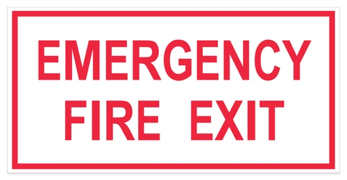 Emergency Fire Exit - Double-Sided Sticker