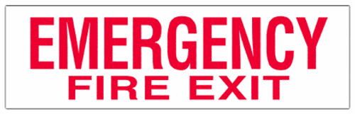 Emergency Fire Exit Sticker