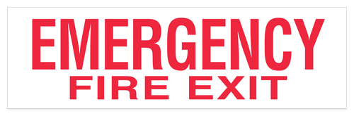Emergency Fire Exit Sticker