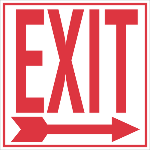 Exit Sticker with Right Arrow