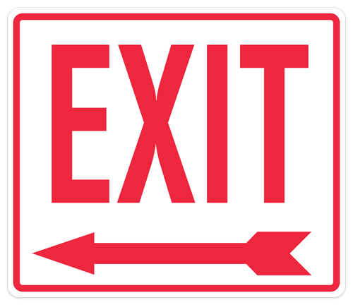 Exit Sign 14'' x 12'' Left