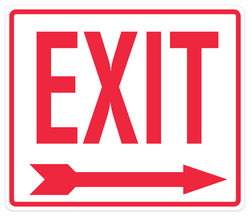 Exit Sign 14" x 12" Right