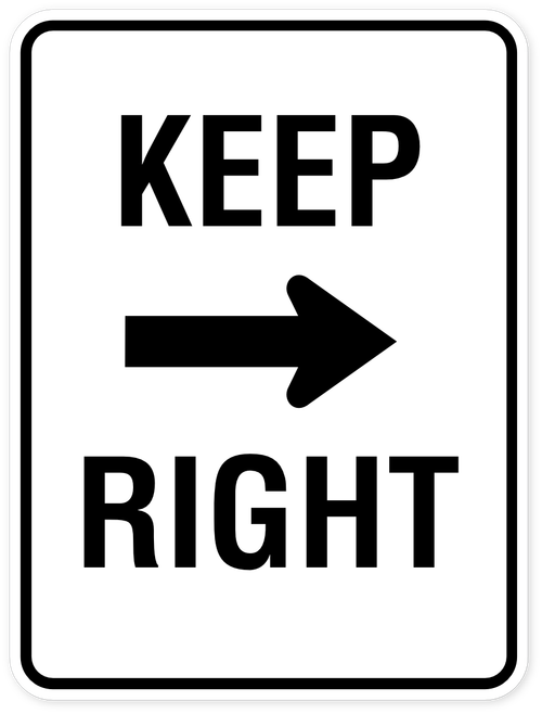 Keep Right - Horizontal Arrow