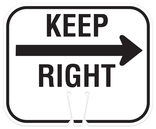 Keep Right Cone Sign