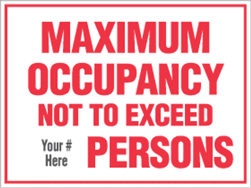 Maximum Occupancy Sign