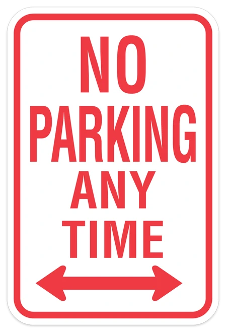 No Parking Any Time - Double Arrow