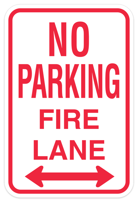 No Parking Fire Lane Double Arrow