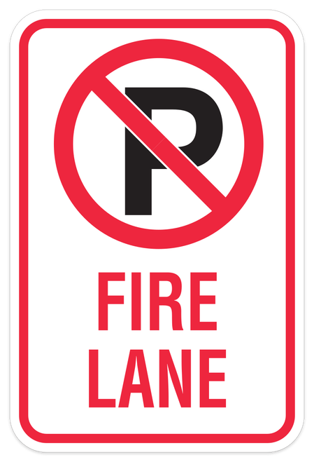 No Parking Fire Lane Symbol