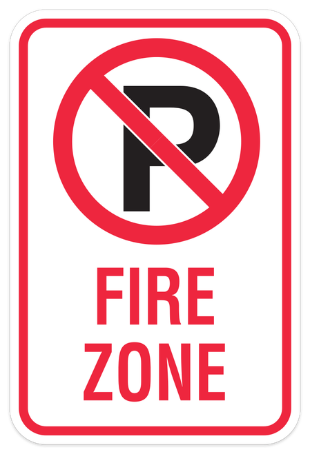 No Parking Fire Zone - No Arrows