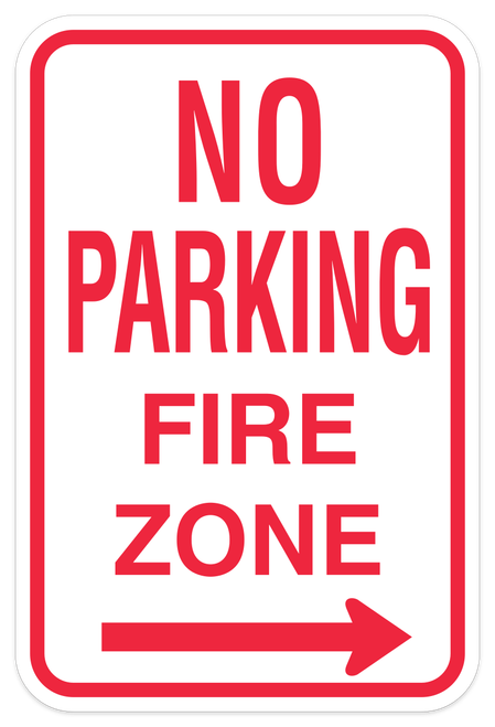 No Parking Fire Zone Right