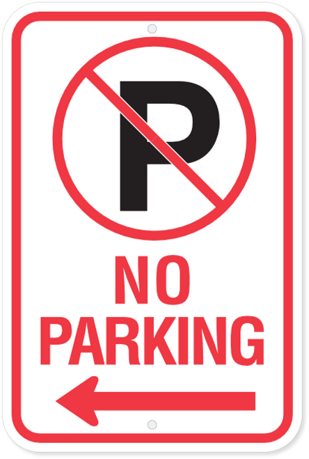 No Parking Symbol - Left Arrow