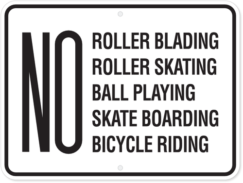 No Rollerblading, Skateboarding