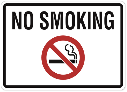 No Smoking Sign - 14" x 10"