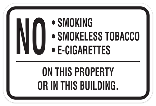 No E-cigarettes or Smoking Sign