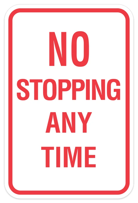 No Stopping Any Time