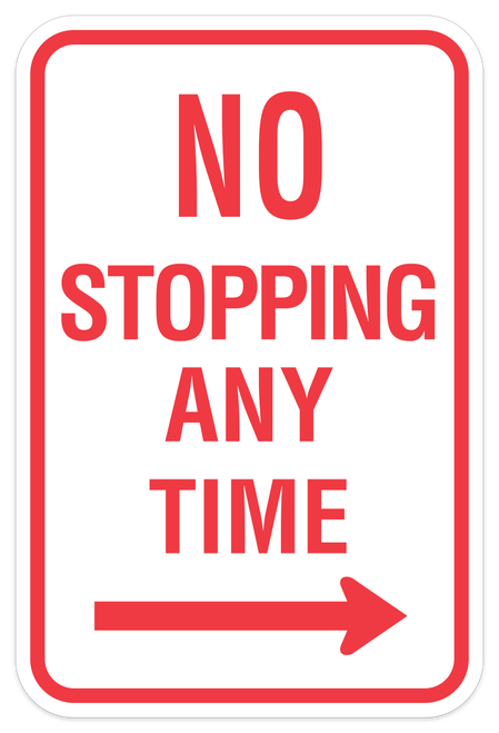 No Stopping Any Time - Right Arrow
