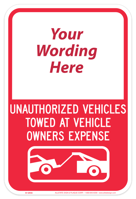 Partial Custom Towing Sign