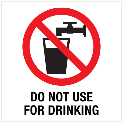 Do not use for drinking sticker