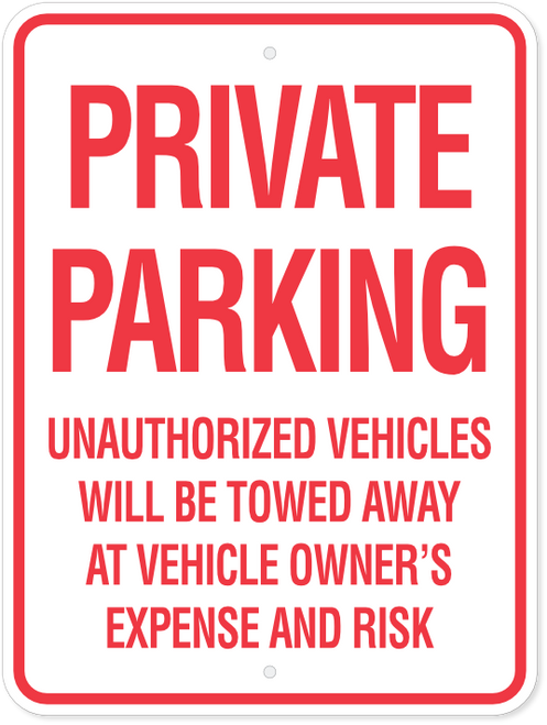 Private Parking 18 x 24
