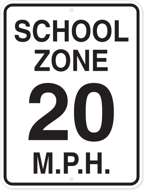 School Zone - 20 MPH