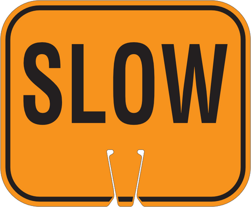 Slow Sign for Traffic Cones