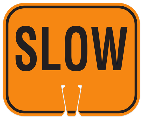 Slow Sign for Traffic Cones