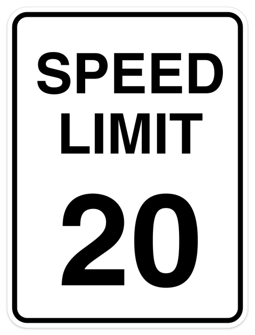 Speed Limit 20 - Reflective