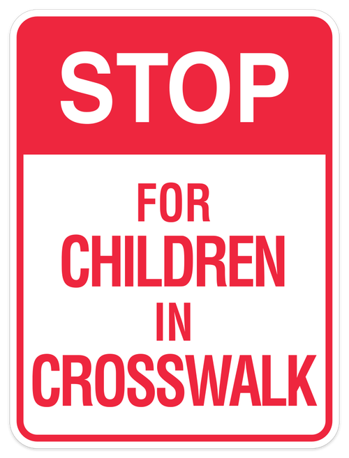 Stop For Children in Crosswalk