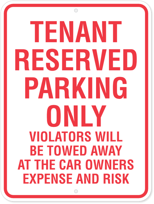Resident Parking Only Violators Towed Sign - 12x18 - View #11