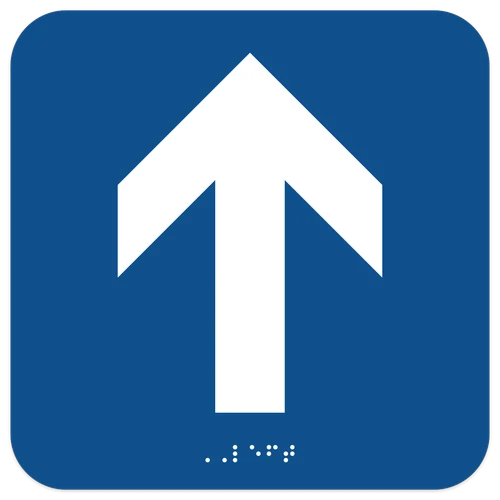ADA Up Arrow Sign with Braille