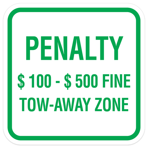 Virginia Handicap Penalty Sign