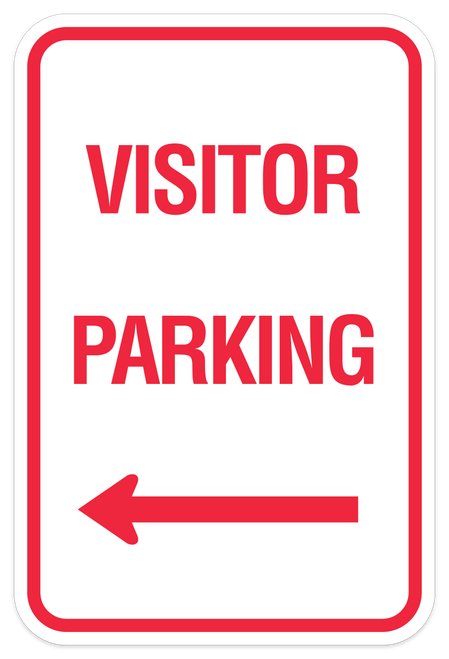 Visitor Parking Sign - Left Arrow