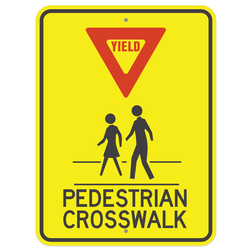 Yield Pedestrian Crosswalk - Reflective