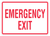 Emergency Exit Sign 14'' x 12''