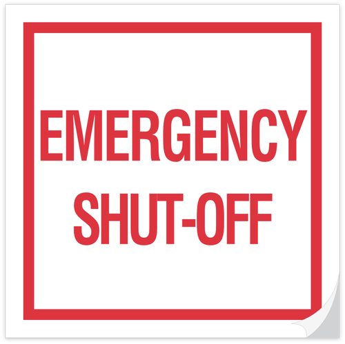 Emergency Shut-Off Sticker - 4