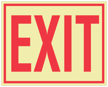 Glow in Dark Exit Sign - 12