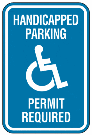 Handicapped Parking, Permit Required Sign
