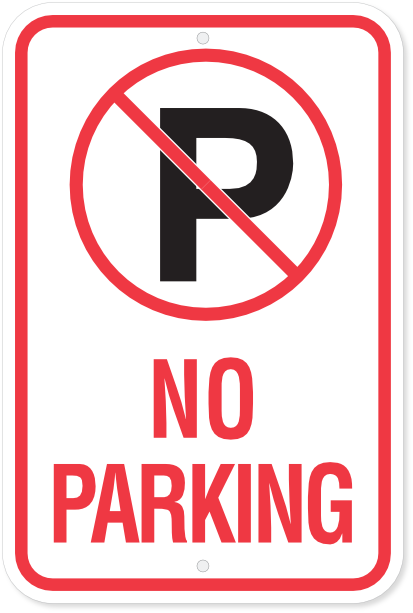 No Parking Sign with Symbol