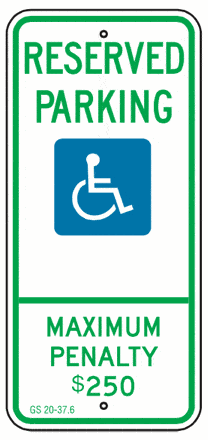 North Carolina Handicapped Parking Sign