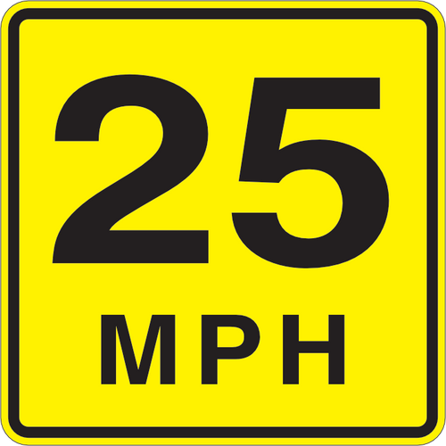 Speed Advisory Sign - Yellow