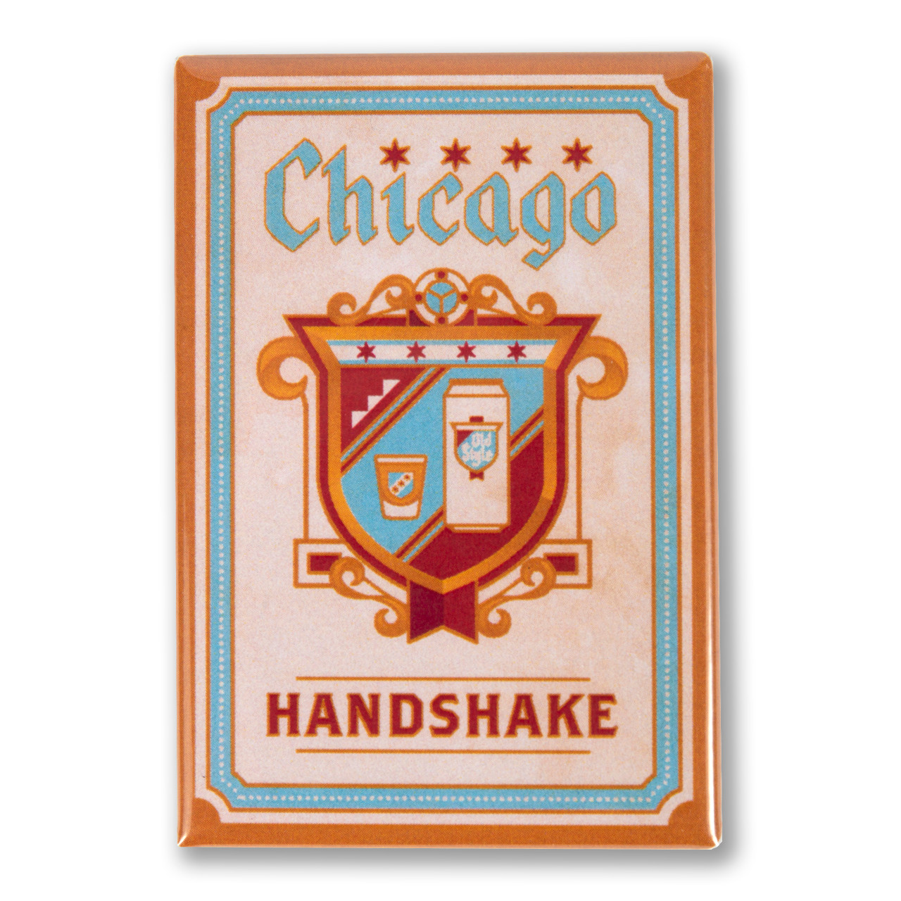 Malort and Old Style Chicago Handshake Print Chicago Beer 